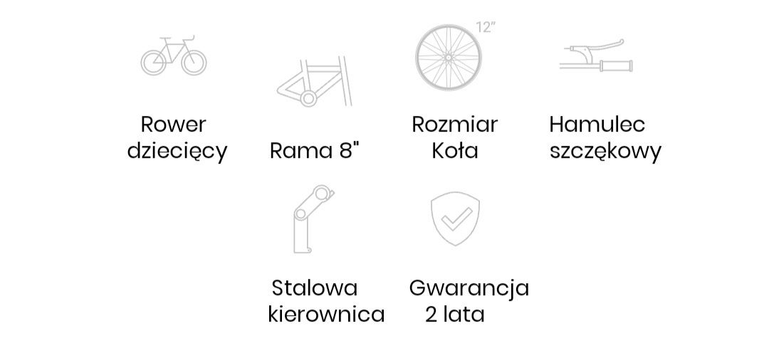 Rower 12" dziecięcy 2-4 lata