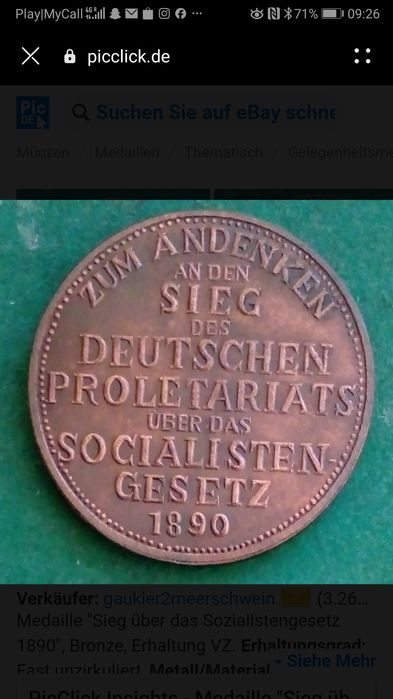 Medal niemiecki z brązu 1890