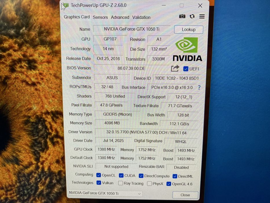 Видеокарта ASUS ROG STRIX GTX 1050 Ti 4GB
