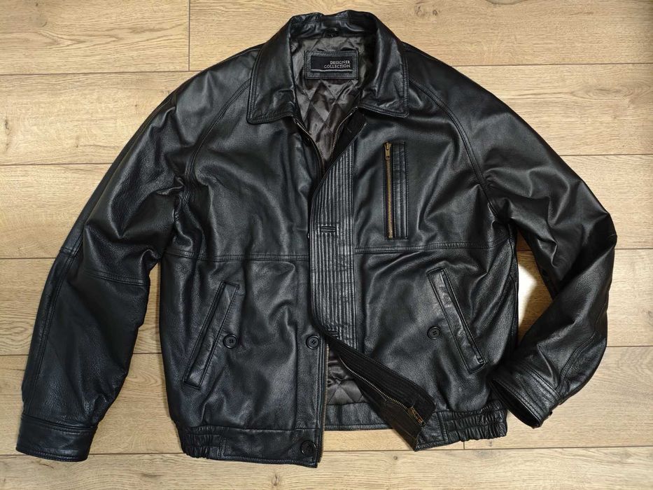 Scotch&soda L / XL куртка чорна шкіряна чоловіча авіатор бомбер осіння