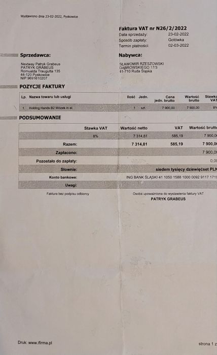 Wózek inwalidzki elektryczny