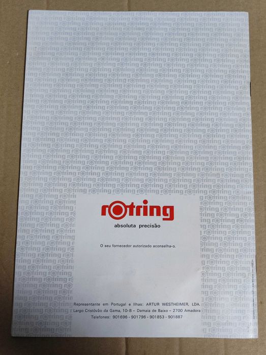Catálogo antigo Rotring Euro Brochura 1984 / 1985 desenho técnico