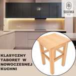 Taboret z drewna zmontowany drewniany buk mocny surowy od producenta