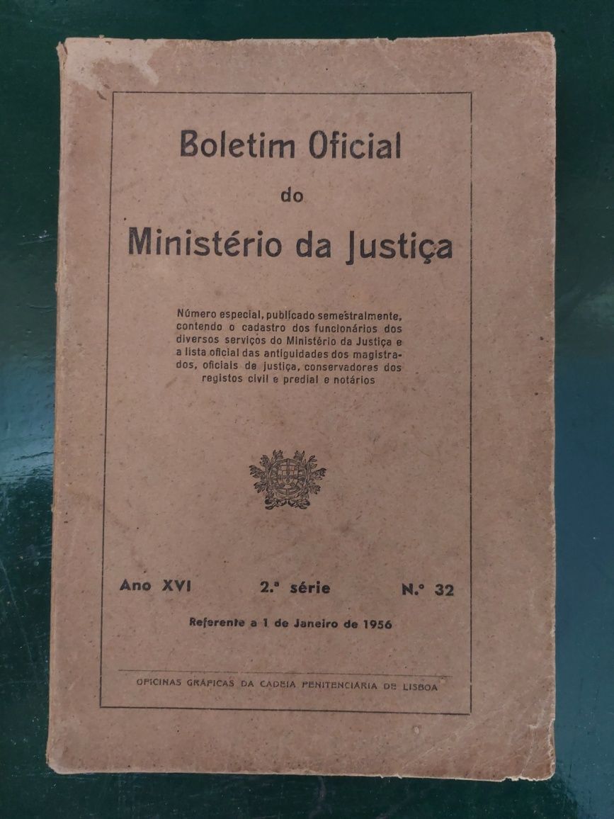 Boletim oficial do ministério da justiça 1956