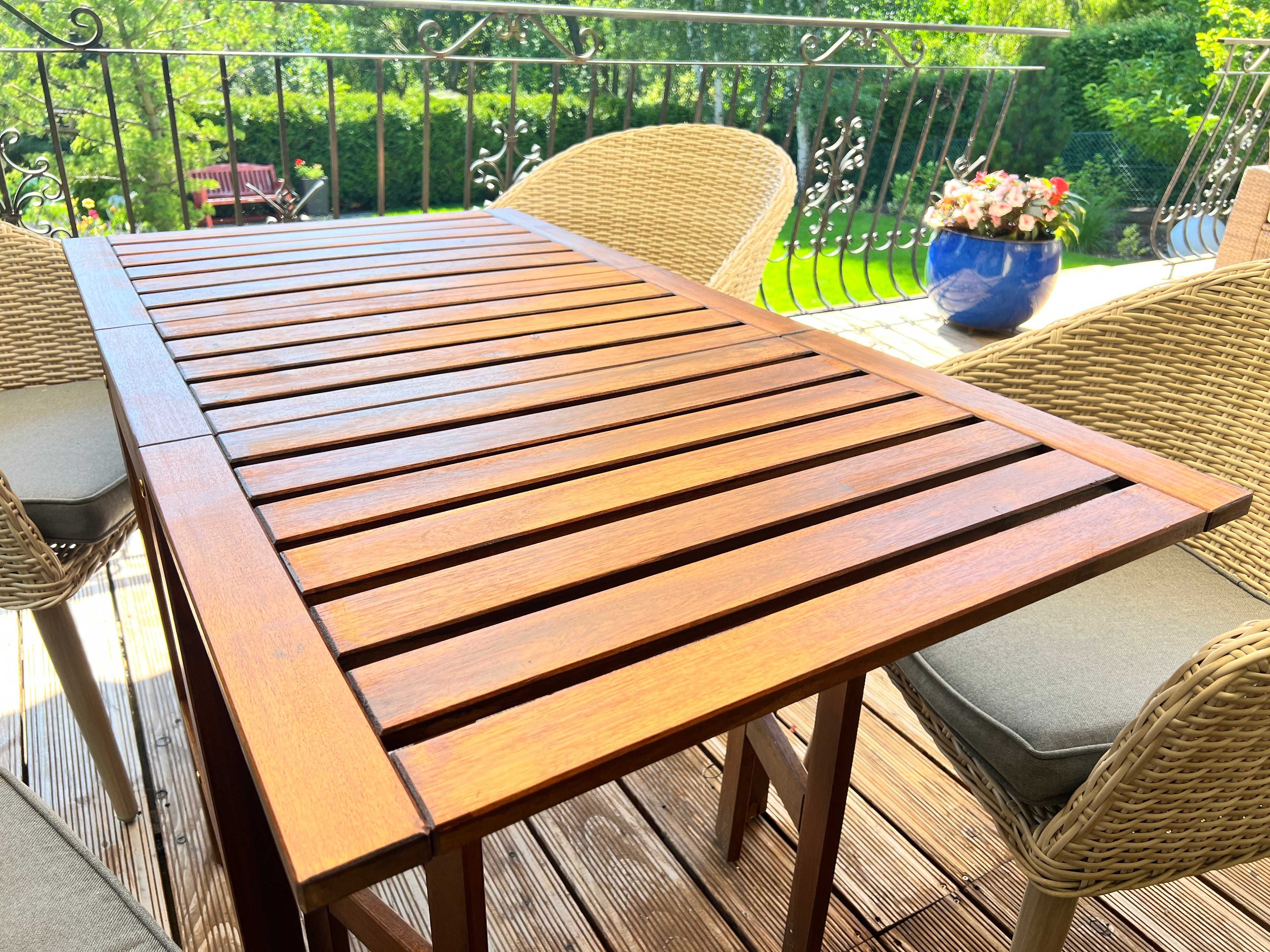 Stół na taras, balkon - IKEA APPLARO składany drewniany 130x70