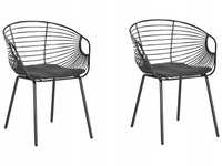 2 krzesła metalowe do jadalni czarne D236