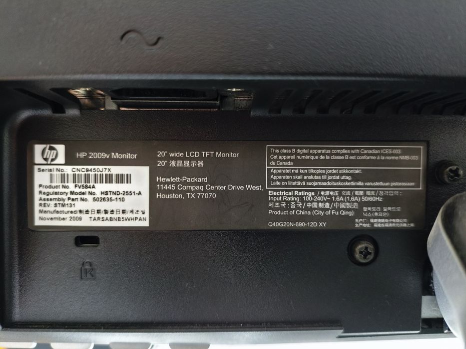 Monitor HP 20 polegadas