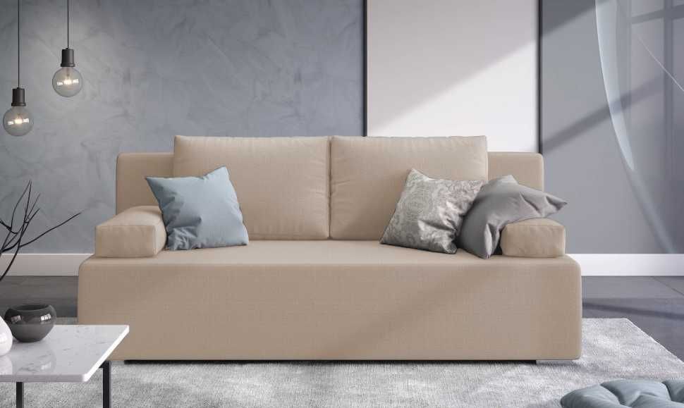 Kanapa,sofa tapicerowana z funkcja spania, pojemnik, sprężyny