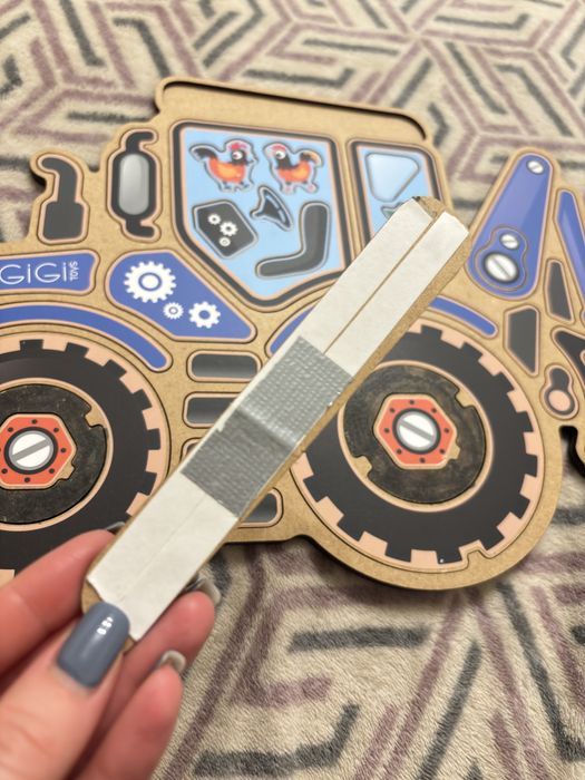 Синій трактор деревʼяний пазл