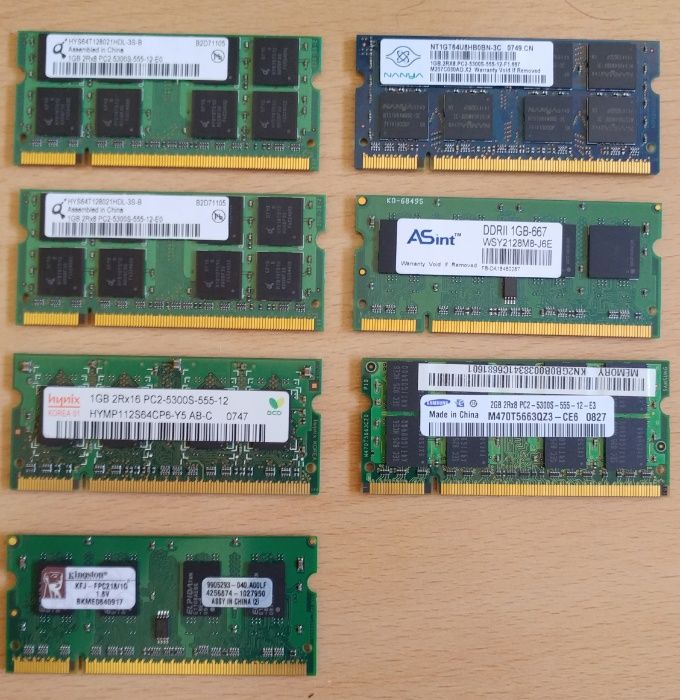 Memorias ram portatil computador ddr pc2 pc3 samsung hynnix nanya