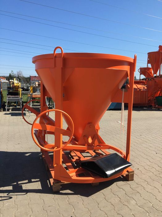 Pojemnik Ziornik betonu lej ZB 1000 Litr HDS dźwig Żuraw zaprawy kibel