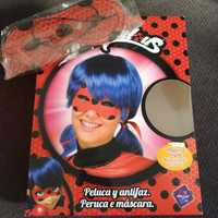 Kit peruca + máscara adulto Ladybug