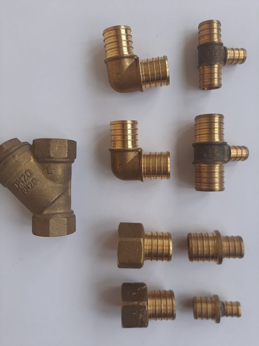 Латунь Italy 3/4", 20/16/10 мм штуцер, тройник, уголок фильтр сетчатый