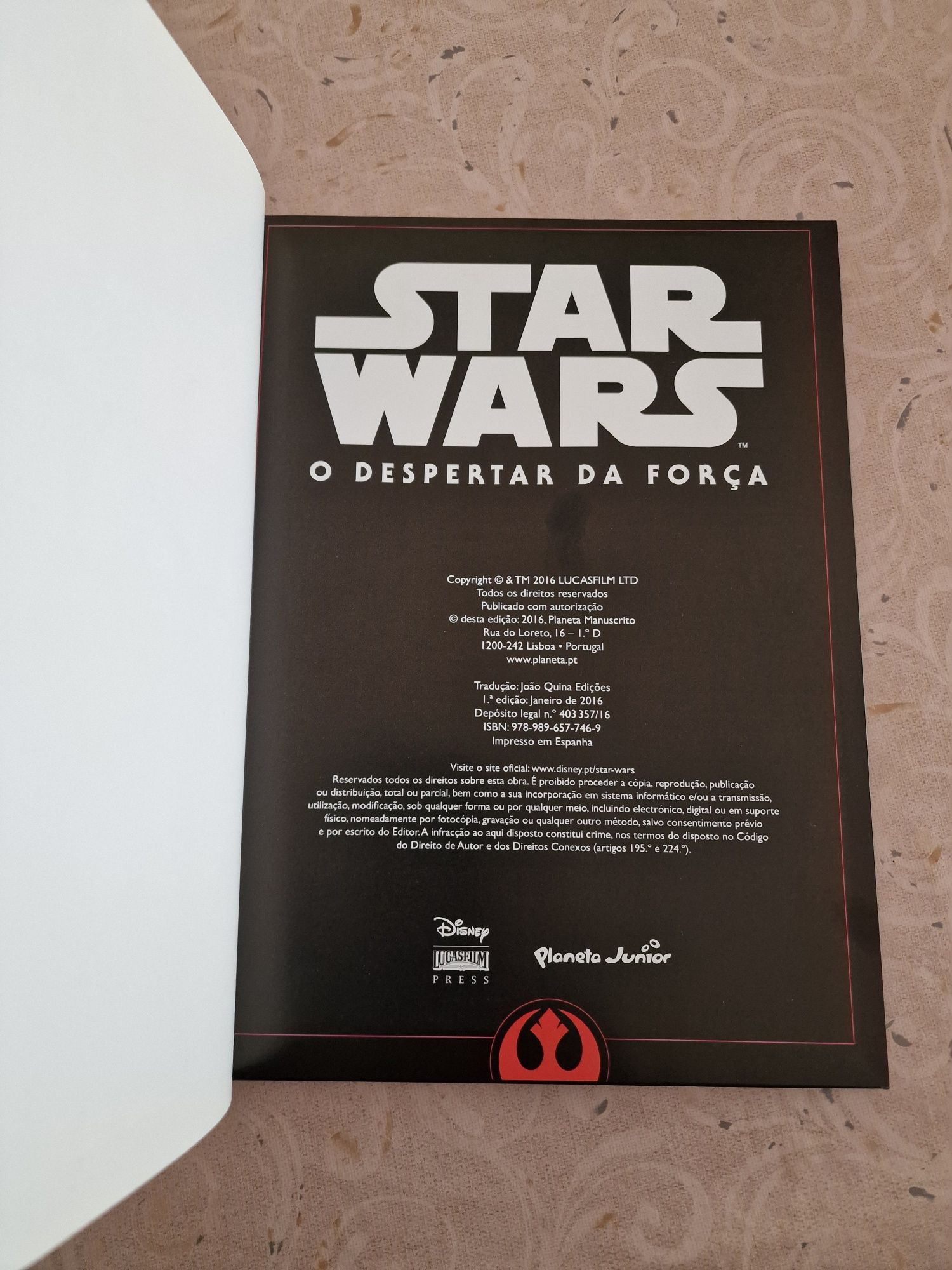 Star Wars O Despertar da Força Livro do Filme de LucasFilm Disney