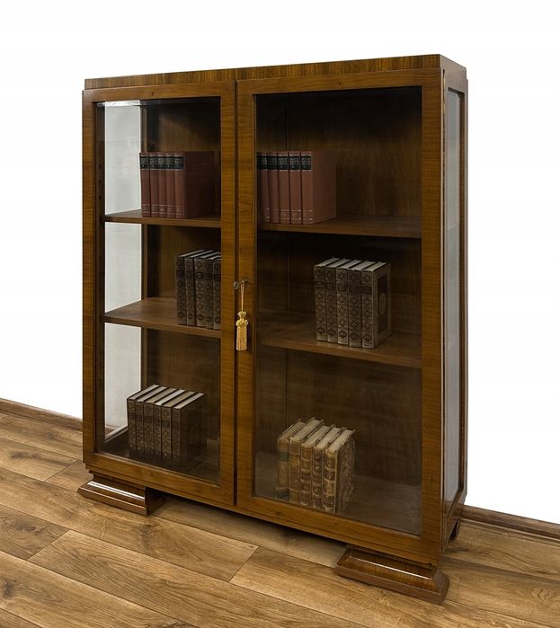 WITRYNA BIBLIOTEKA podręczna ART DECO antyk SZAFKA serwantka