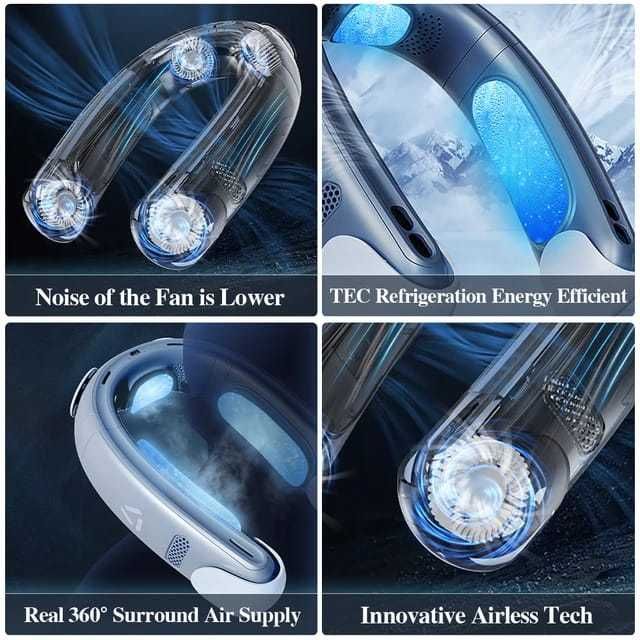 Mini elektryczny klimatyzator na szyję bezłopatkowy dla sportowców