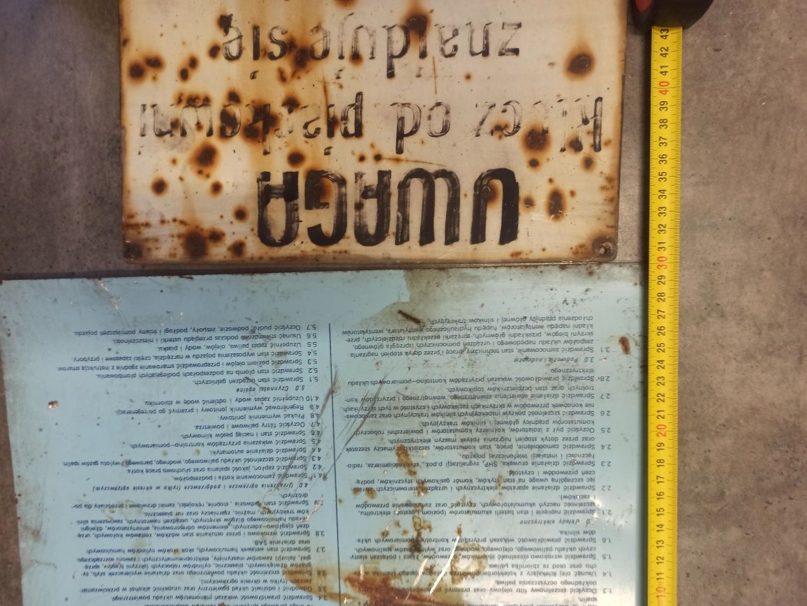 Stare metalowe tablice informacyjne PRL , PKP  KOMPLET