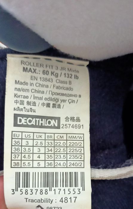 Rolki dziecięce Oxelo regulowane r. 35-38