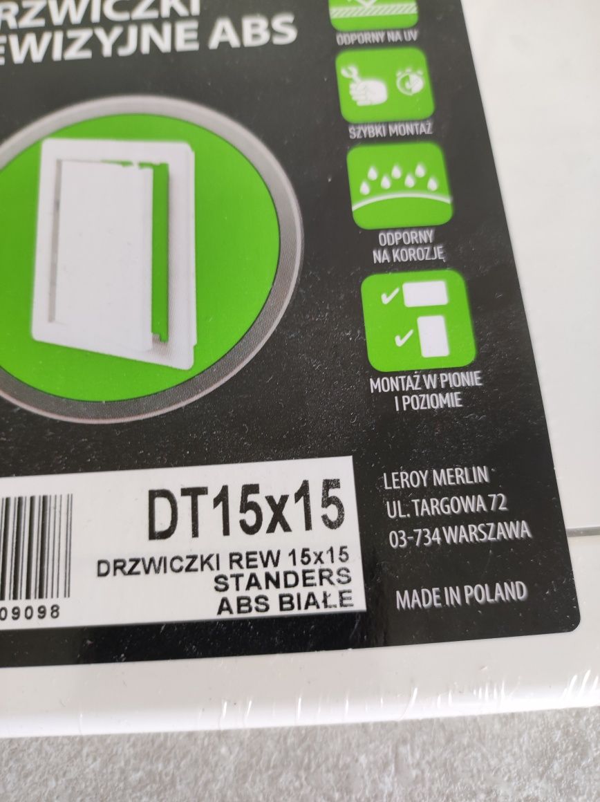Drzwiczki rewizyjne 15x15 białe