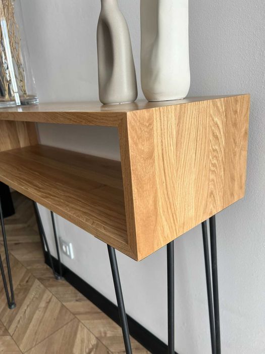 Konsola dębowa Celebes 80cm x 30cm x 91cm LITE DREWNO