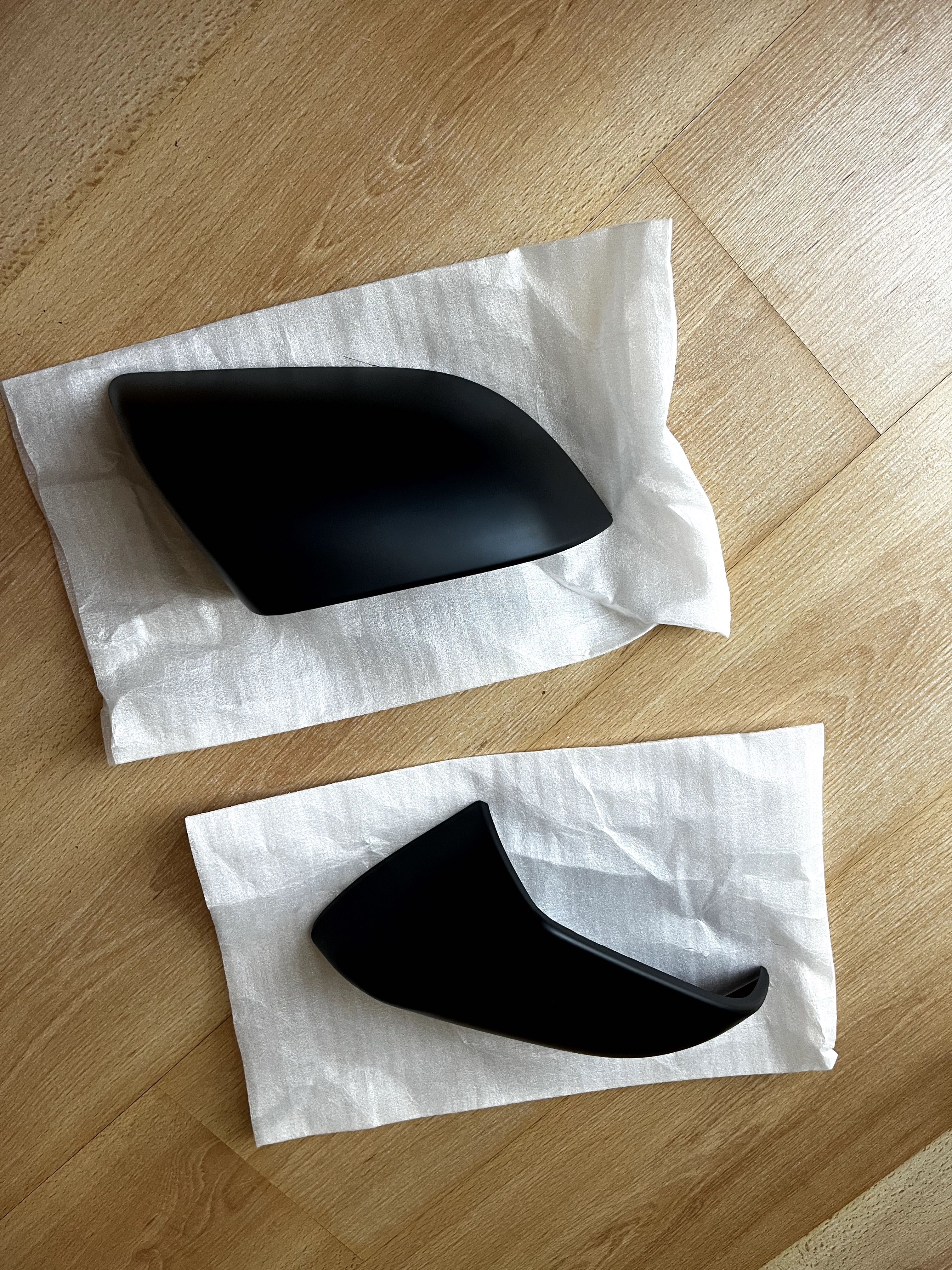 Protetores de espelho retrovisor preto mate Tesla Model 3