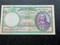 1 nota de 20$00 do ano de 1951 D. António Luiz de Menezes Bela  foto