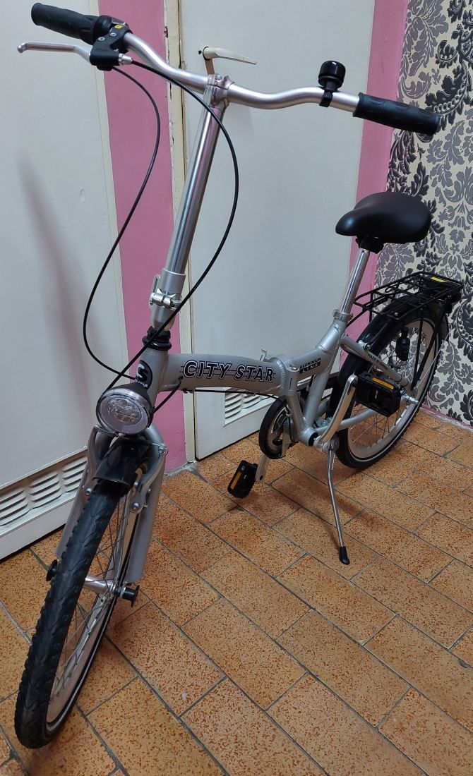 Aluminiowy rower składany CITY STAR Koła 20" 3 BIEGI W PIAŚCIE