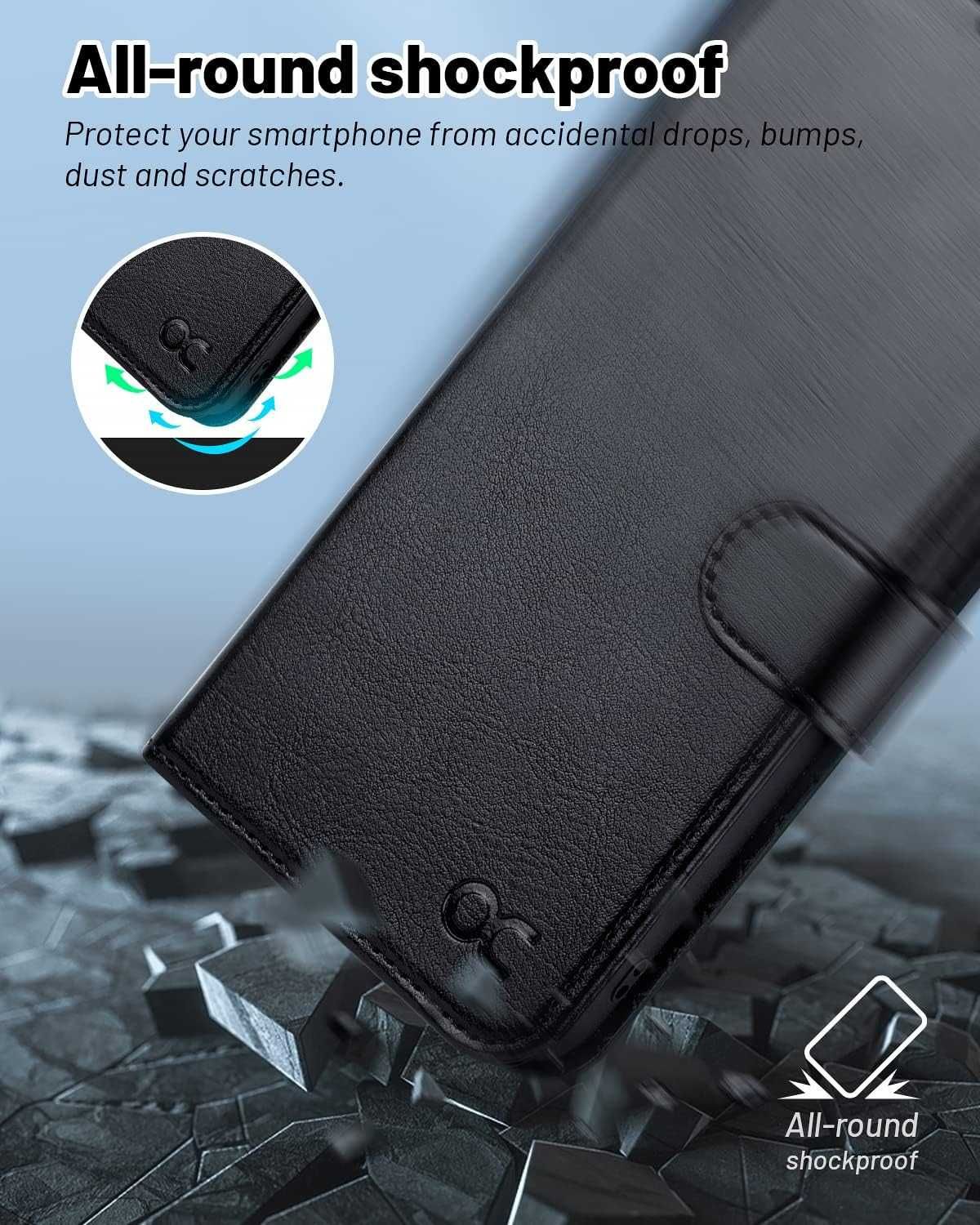 OCASE Etui skórzane z klapką do Samsung Galaxy S23 Portfel RFID stojak