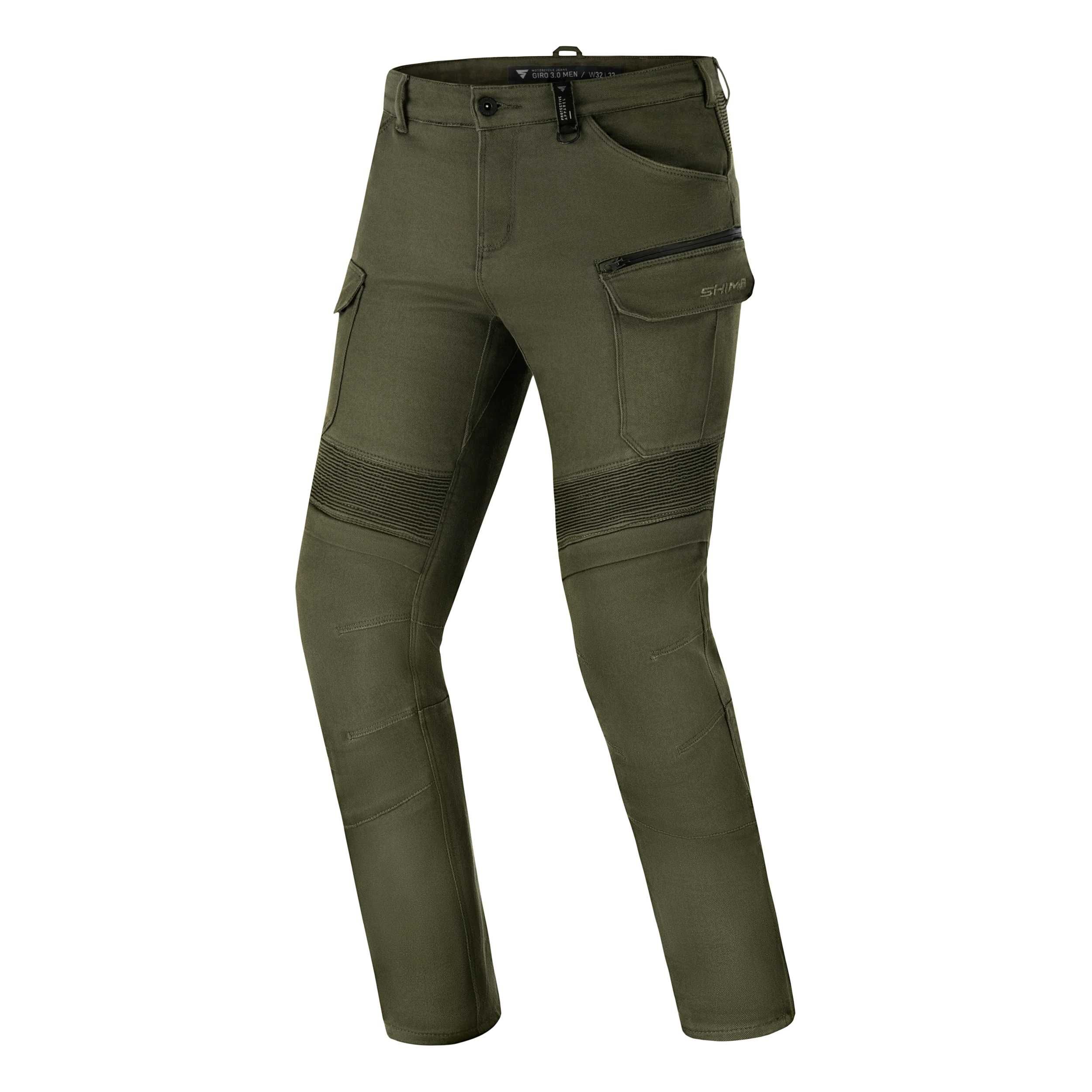 Spodnie motocyklowe bojówki SHIMA GIRO 3.0 męskie czarne I khaki