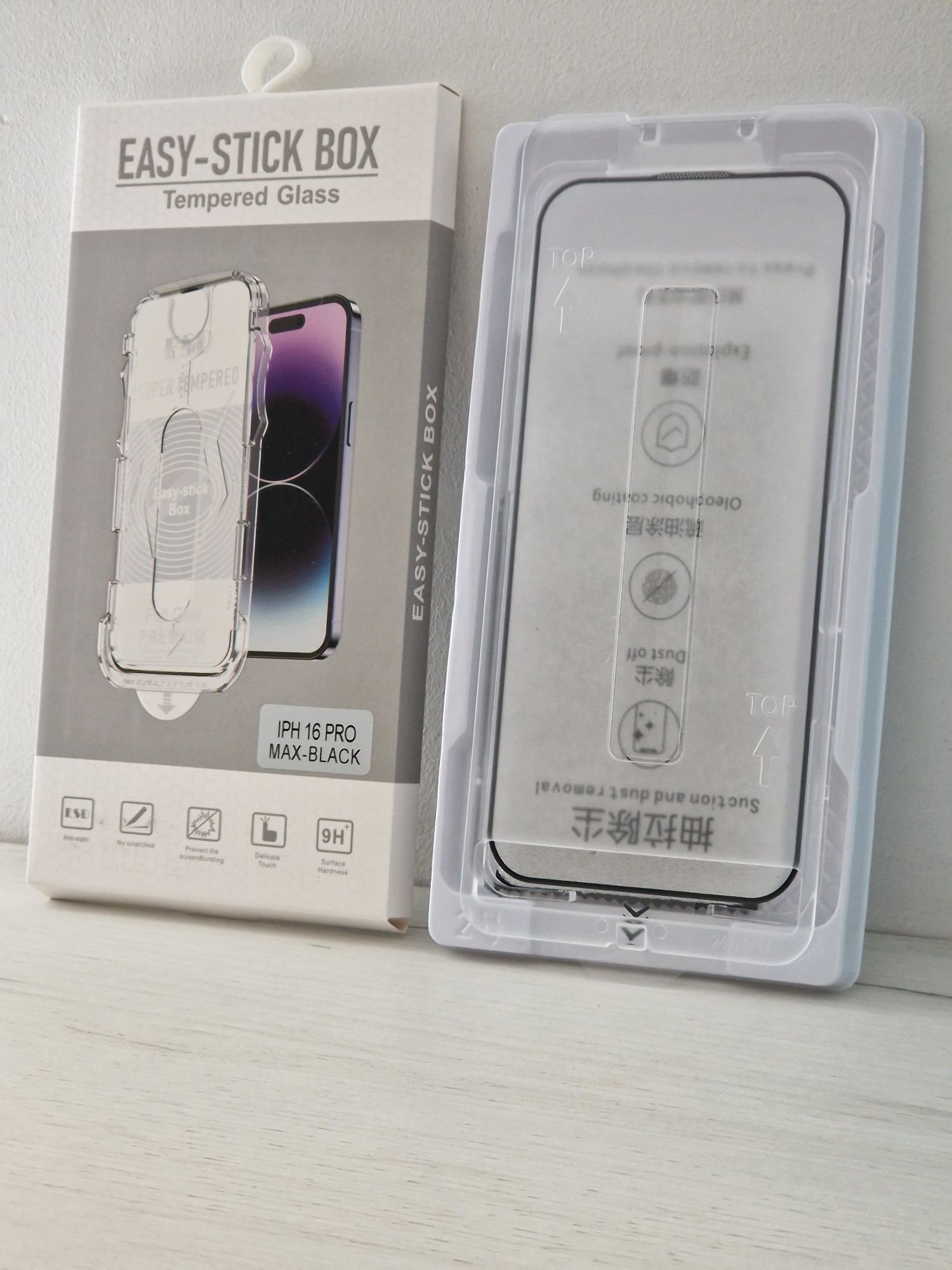 Hartowane szkło Full Glue Easy-Stick Box do IPHONE 16 Pro Max