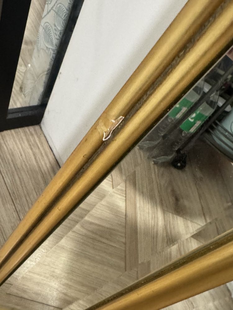 Lustro złote duże wiszące