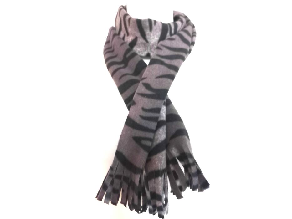 SZALIK damski Zebra fiolet POLAR wzór zwierzęcy NOWY