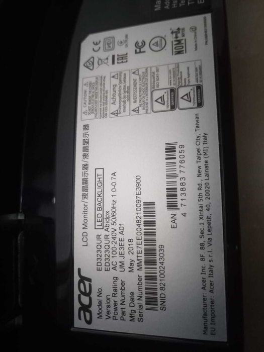 ACER ED323QUR Abidpix /// Części // Tel 663^706^027