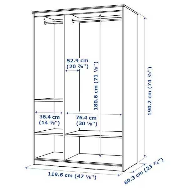 SONGESAND Szafa, biały, 120x60x191  Nowa w kartonach Ikea Okazja