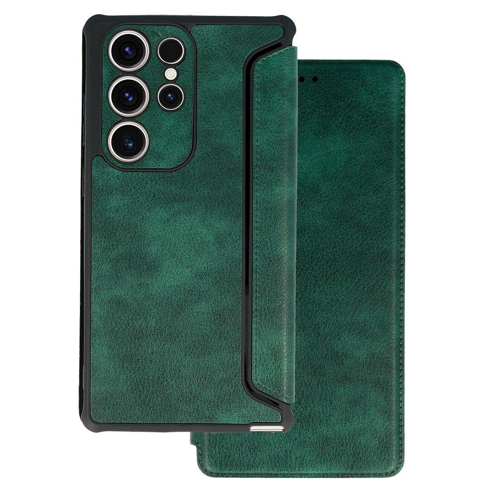 Kabura Razor Leather Book Do Samsung Galaxy S23 Ciemnozielona