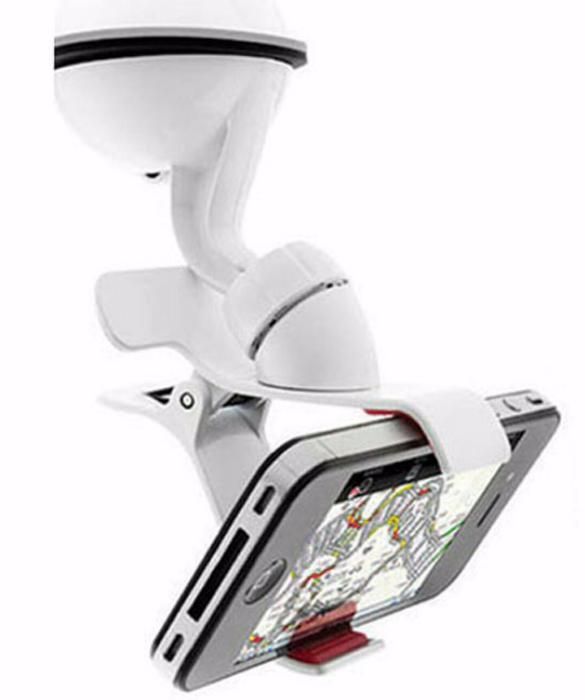 Suporte de telemóvel c/ ventosa para-brisas do carro - Branco