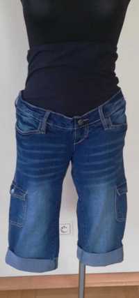 ciążowe jeansowe spodenki rybaczki bermudy elastyczne 34 XS bonprix