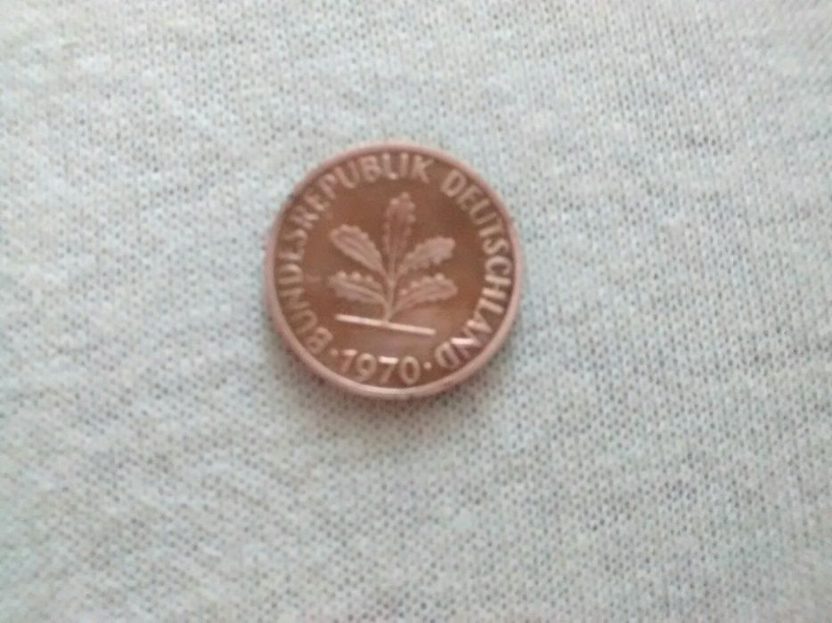 Монета 1 феннинг (Германия)1970
