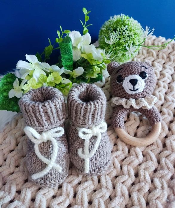 Zestaw paputki dla niemowlaka+ grzechotka