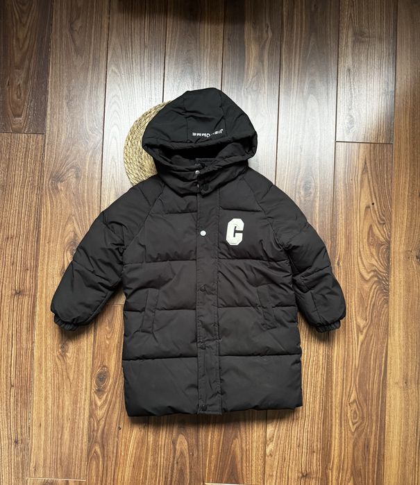 Зимова подовжена куртка пуховик унісекс zara