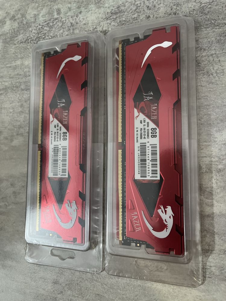 Нова оперативна памʼять DDR4 8Gb, 16 Gb, 32Gb, 3200mHz. фірми Jazer