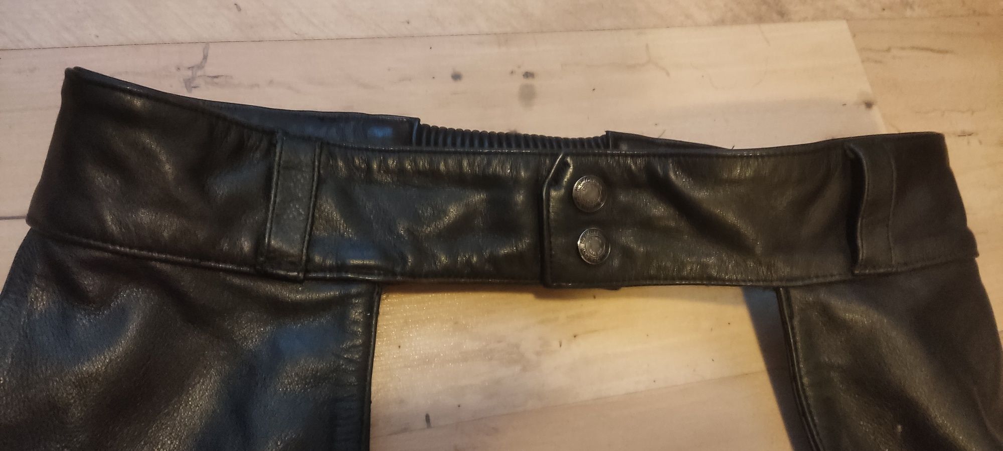 Skórzane spodnie motocyklowe HeinGericke na choppera roz. 2XL