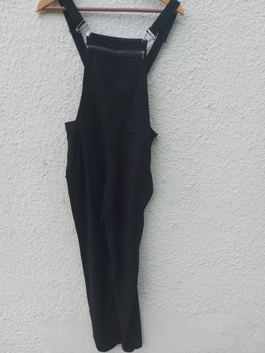 Spodnie czarne eleganckie ogrodniczki Cubus na 152