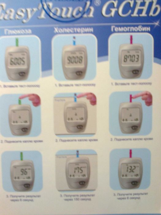 Easy Touch GCHb анализ уровня глюкозы холестерина гемоглобина в крови