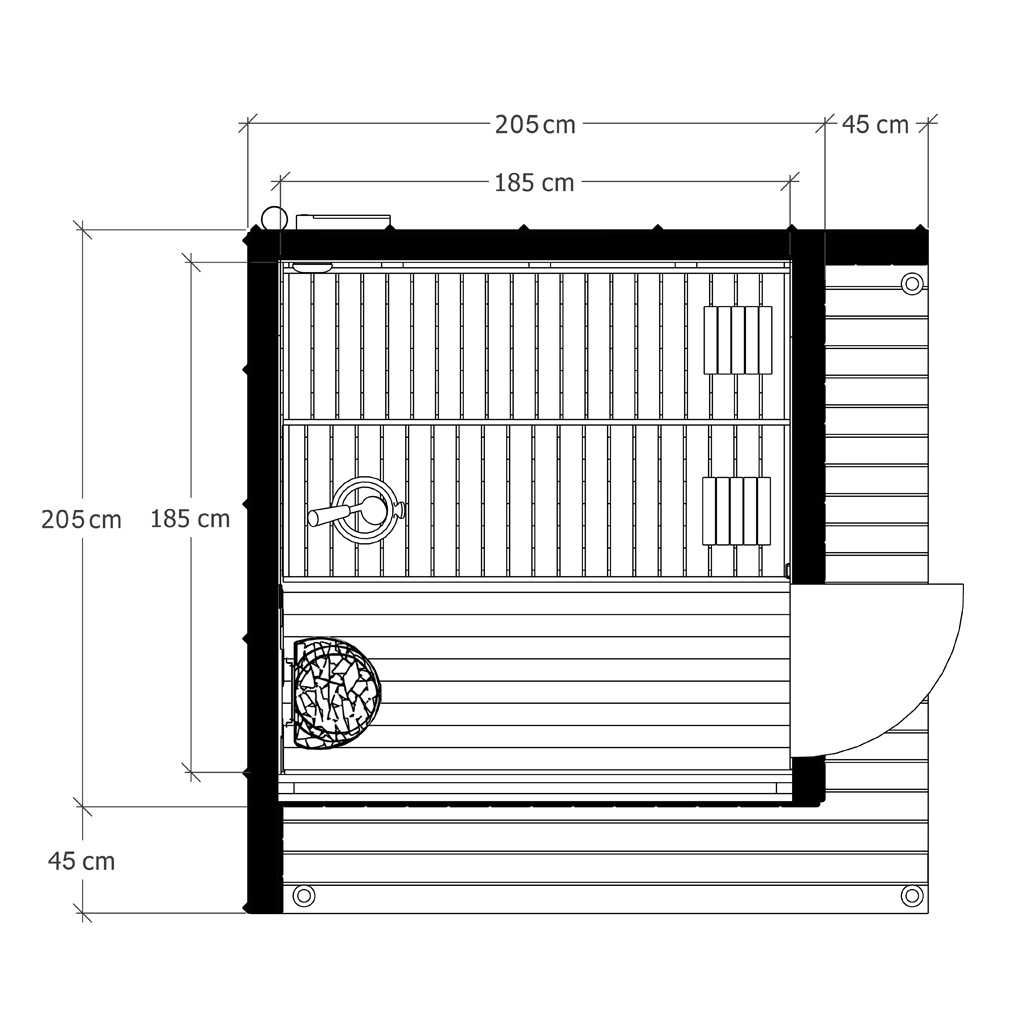 Sauna ogrodowa Liv 250 cm x 250 cm