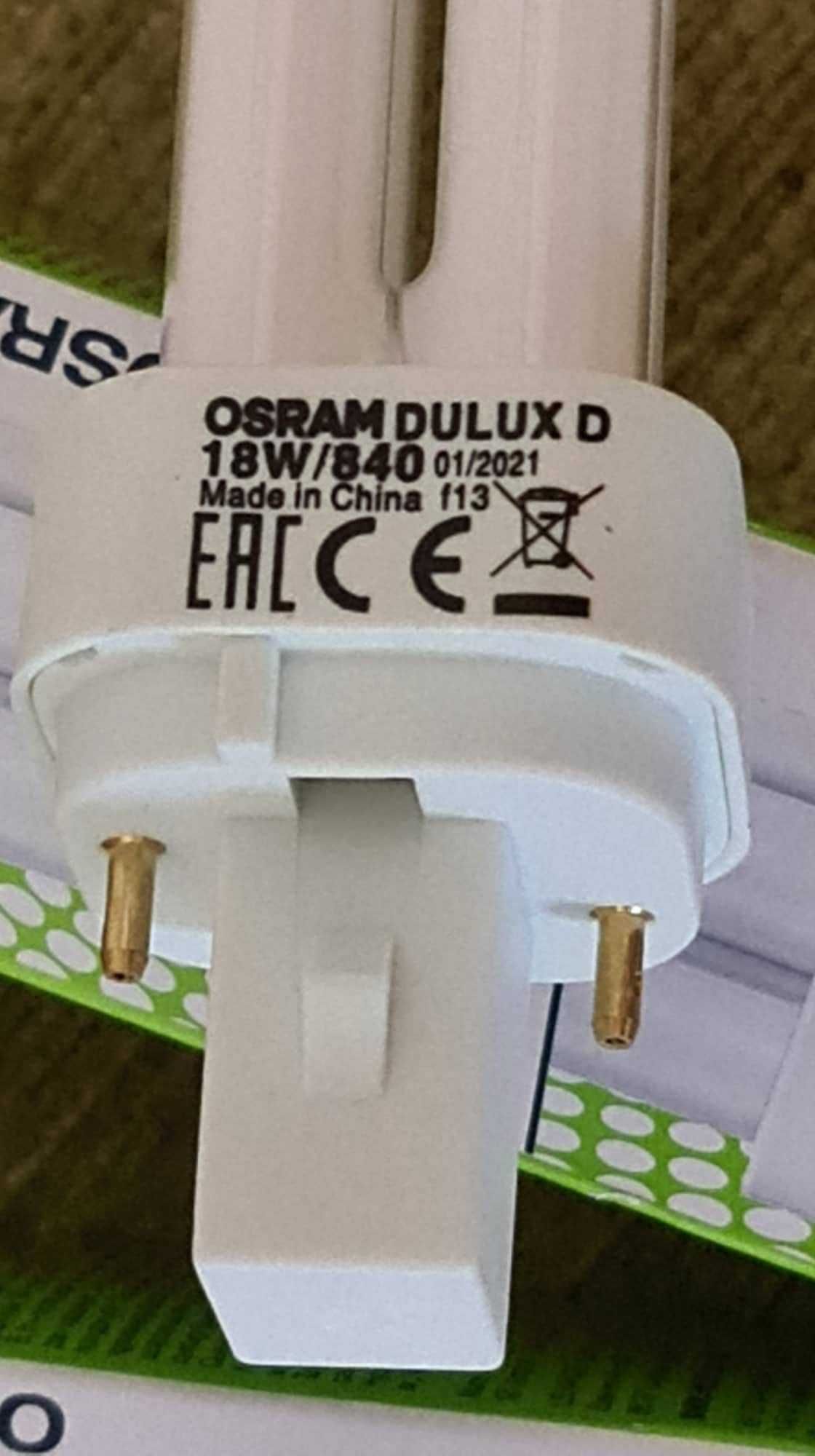 Lâmpada OSRAM DULUX D 18W/840 - Novas