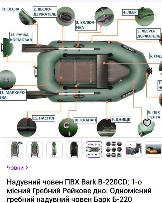 Продам лодку ПВХ Барк 220