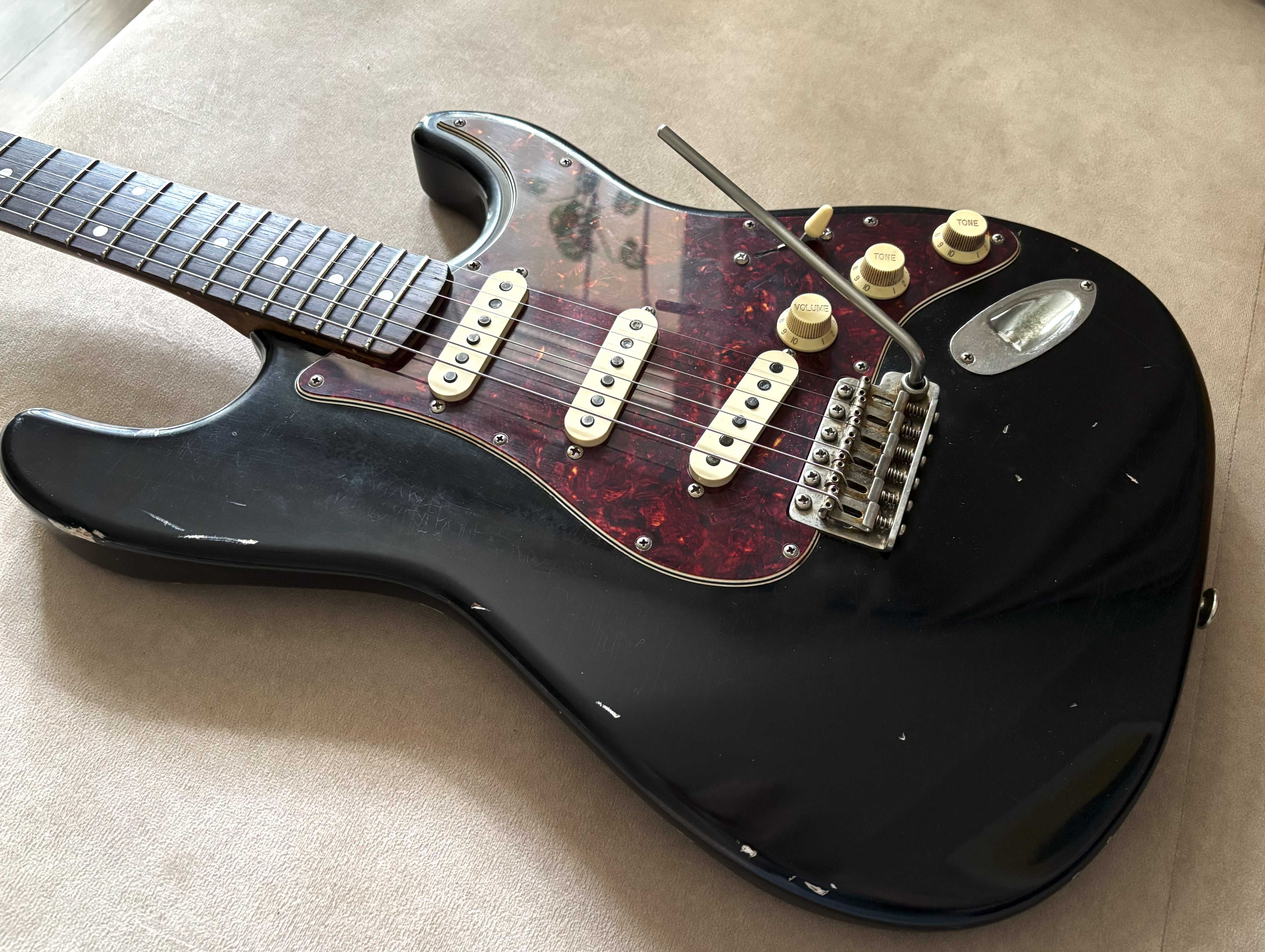 Haar Trad S Stratocaster 2023 Black Relic Roasted Flame Maple!