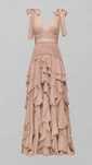 hm h&m sukienka suknia M pudrowy falbany studio conscious exclusive