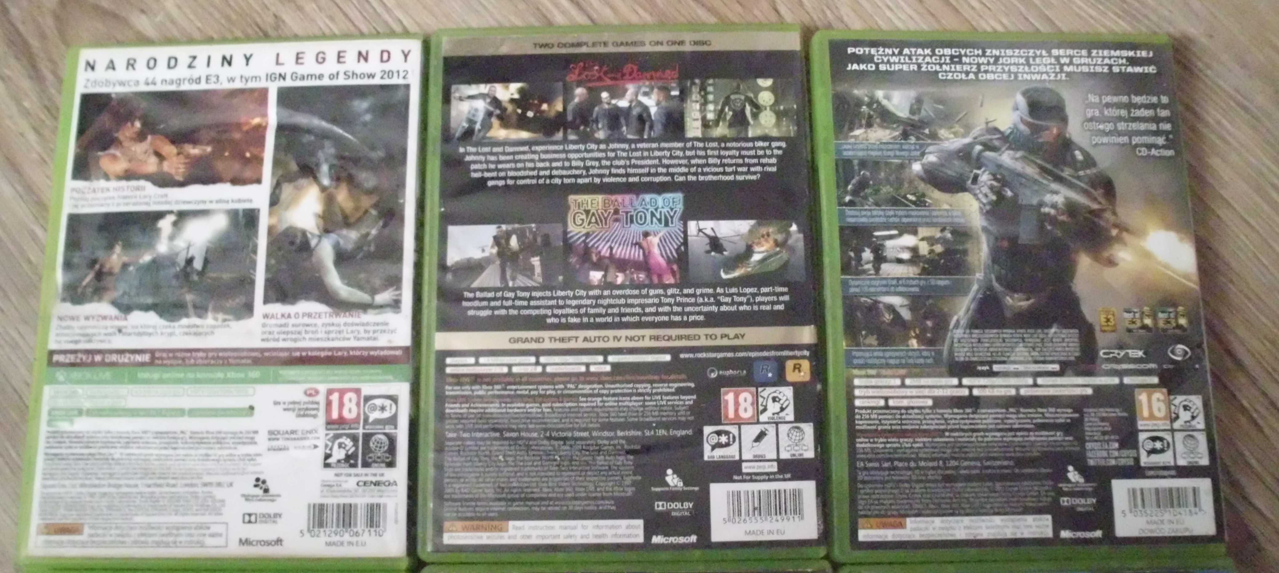 xbox 360 gry całość 7 sztuk cena 65zł...
